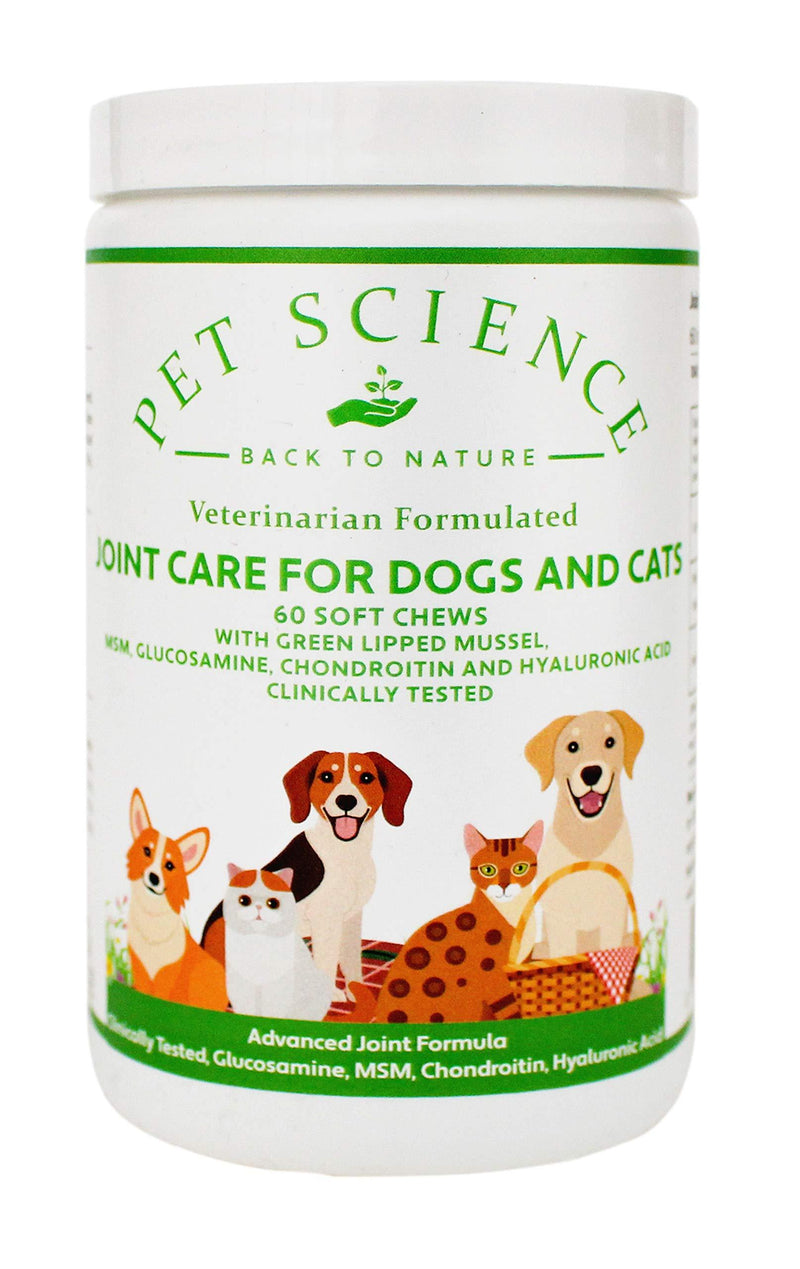 Pet Science Joint Care for Dogs and Cats, Clinically Tested, Assists Mobility (60 Soft Chews) - PawsPlanet Australia