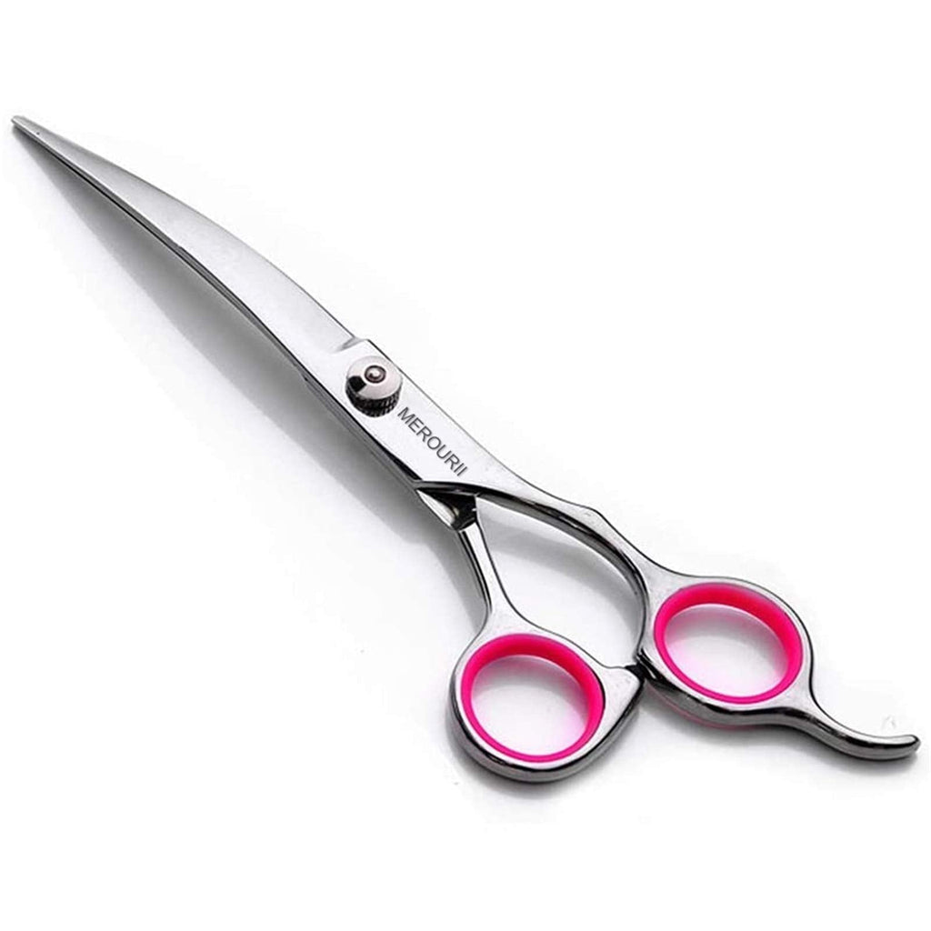AILOVA Curved Dog Scissors, Pet Gromming Curved Scissors 6" Stainless Steel Dog Cat Cutting Hair Scissors Down Curved Scissors - PawsPlanet Australia