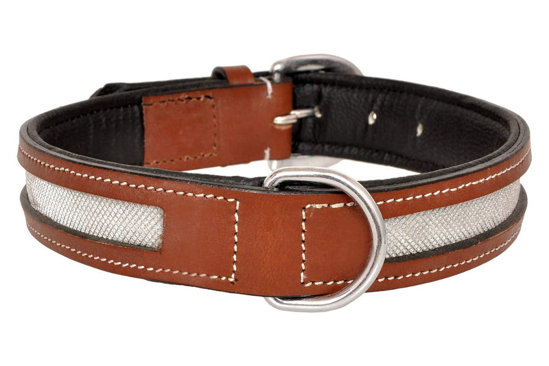 Wonder Wish Brown Padded Leather Dog Collar for Small,Medium and Large Breed Dogs(Large) - PawsPlanet Australia