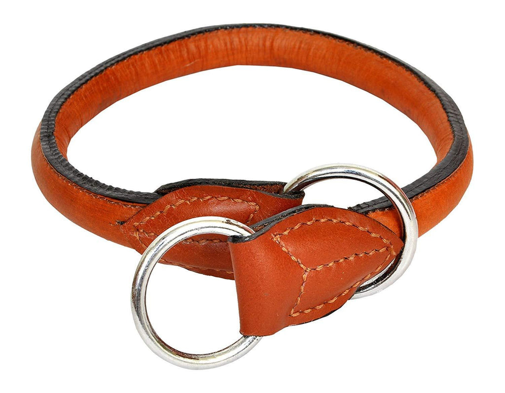 Wonder Wish Brown Padded Leather Dog Choke Collar for Small,Medium and Large Breed Dogs(Large) - PawsPlanet Australia