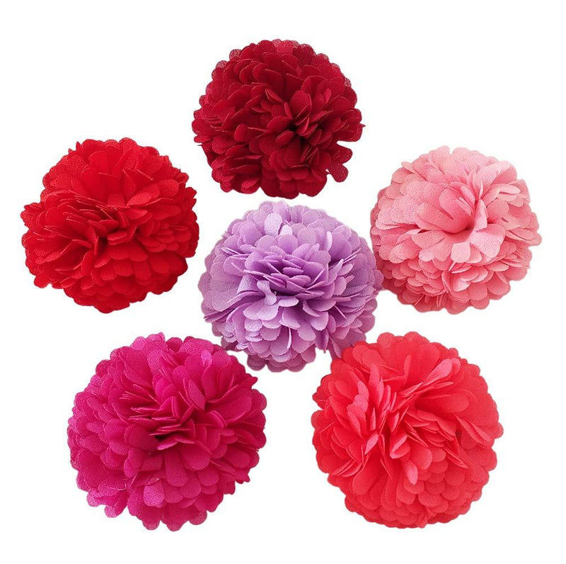 [Australia] - JpGdn Dog Flower Collar Charms Slides Accessories for Female Girls Small Medium Dogs Cat Puppy Bowknot Grooming Decoration Pack of 6 in Mixed Color 