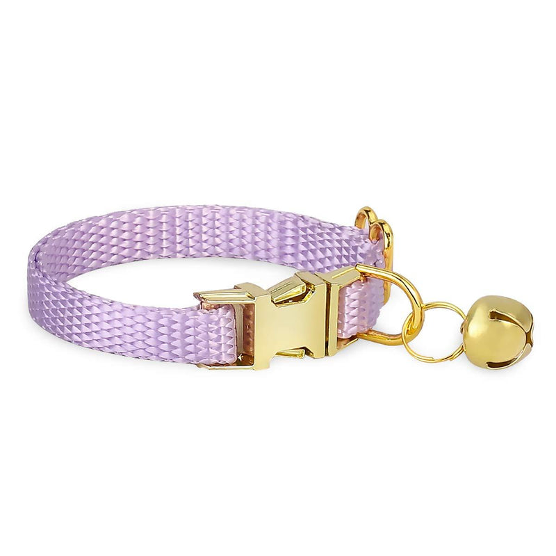 waaag Pet Collar, 30 Colors Classic Solid Color Dog Collar Cat Collar, Nylon Webbing Golden Buckle Dog Collar Cat Collar (Lavender, XXS) Lavender - PawsPlanet Australia