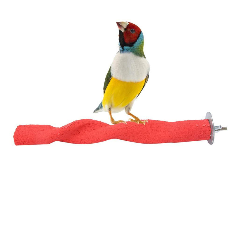 Wooden Bird Perch Rod Frosted Rod Standing Frame Stand Pole Parrot Chewing Biting Grinding Nail Toy Parrot Scratching Stick Perch Red - PawsPlanet Australia