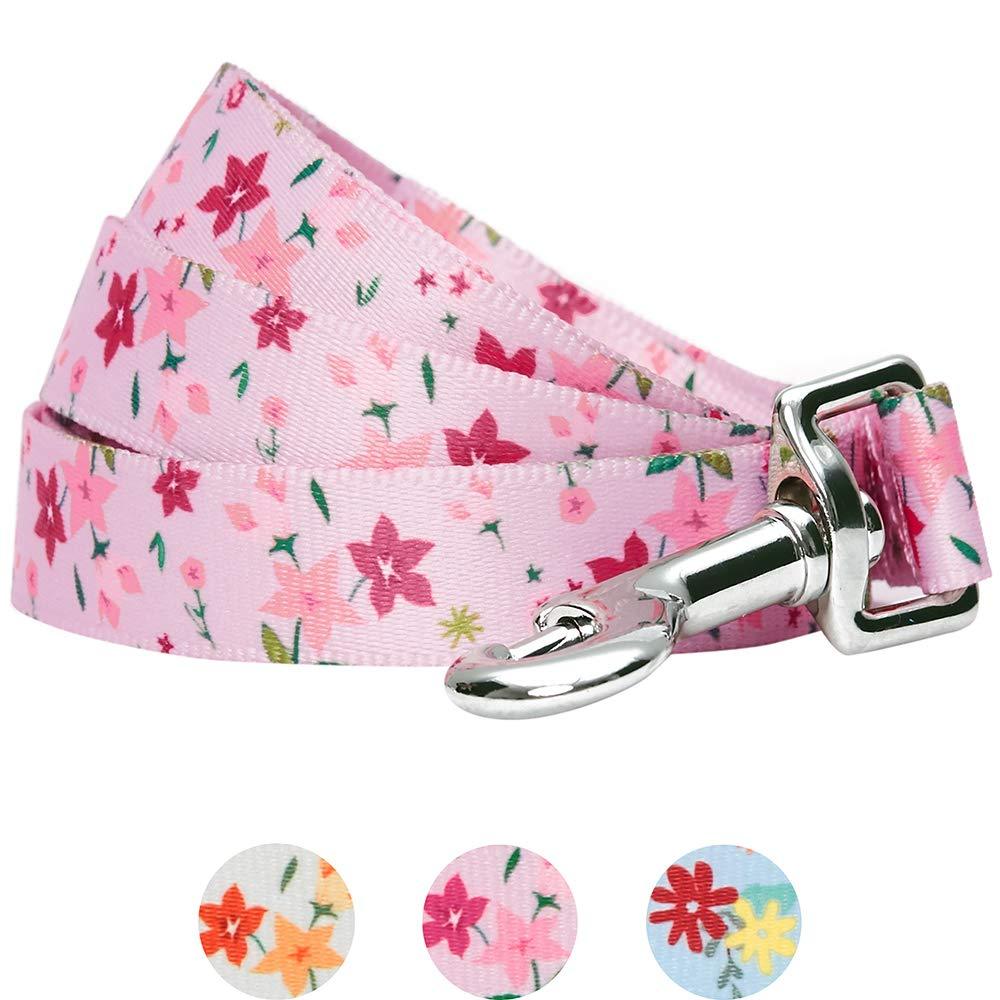 Umi. Essential Durable Made Well Floral Dog Lead 120 cm x 2.5cm in Pink, Large, Leads for Dogs - PawsPlanet Australia