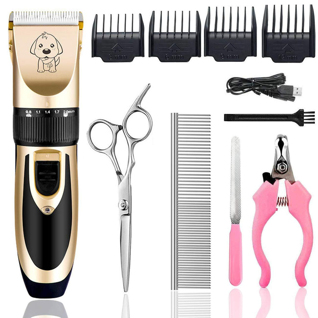 Litesort Pet Dog Cat Clippers, Professional Cordless Low Noise Rechargeable Grooming Trimmer Hair Electric Shaver Kit with 4 Comb Guides scissors for Dogs, Cats and Other Animals - PawsPlanet Australia