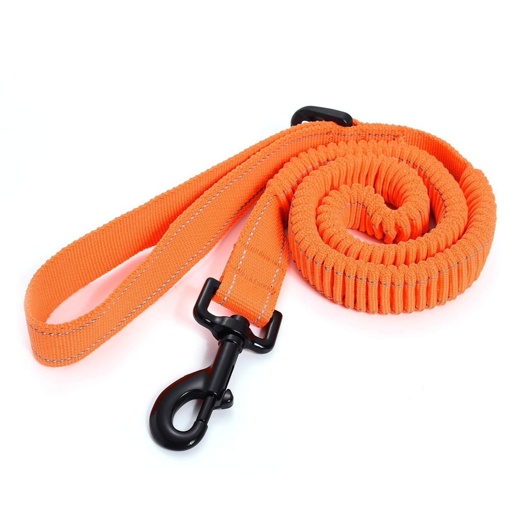 Mile High Life | Bungee Dog Leash | Gentle Pull Training Lead | Soft Comfort Texture | 3-5 Feet | For Dogs/Cats Under 20 lb (Orange) Orange - PawsPlanet Australia