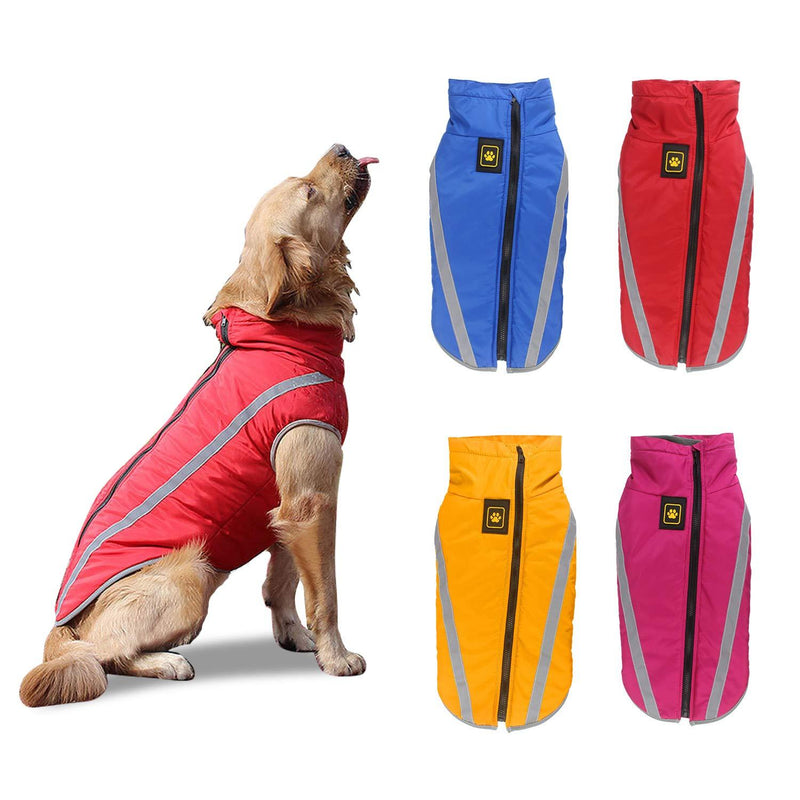 PETCUTE Dog coat Warm Vest Jacket for medium large dogs waterproof dog coat 5XL(Chest:80cm, Back:60cm) Red - PawsPlanet Australia