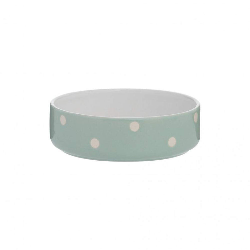 Mason Cash Polka Dot Sage Green 13cm Pet Bowl 1 Count (Pack of 1) - PawsPlanet Australia