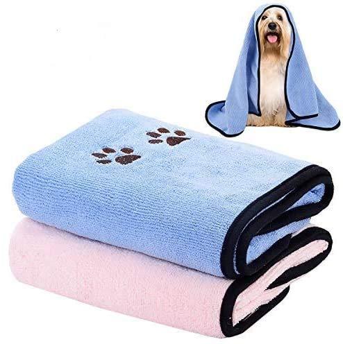Legendog Pet Towels,2PCS Pet Microfiber Towel Quick Drying Towel For Cat And Dog Absorbent Towels Bathrobe Towel Pet Blanket Suitable For Small Medium Animall (color1) color1 - PawsPlanet Australia