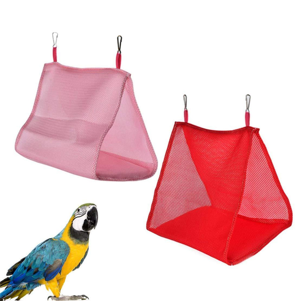 QMYS Bird Nesting Boxes Garden Nest Box Artificial For Aviary Apex Wild Protection Plate Cage Decoration Hammock House Bed Tool Kit Pockets Swing Stadium Eye Fern Toy Window (Red+Pink) Red+Pink - PawsPlanet Australia