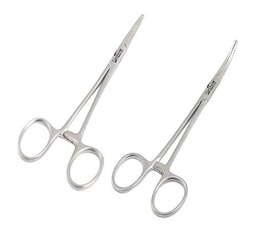 Comdent Hemostat Forceps 15cm, Stainless Steel Dog Cat Pet Scissors Ear Hair Clamp Fishing Scissors Tools (Curved) Curved - PawsPlanet Australia