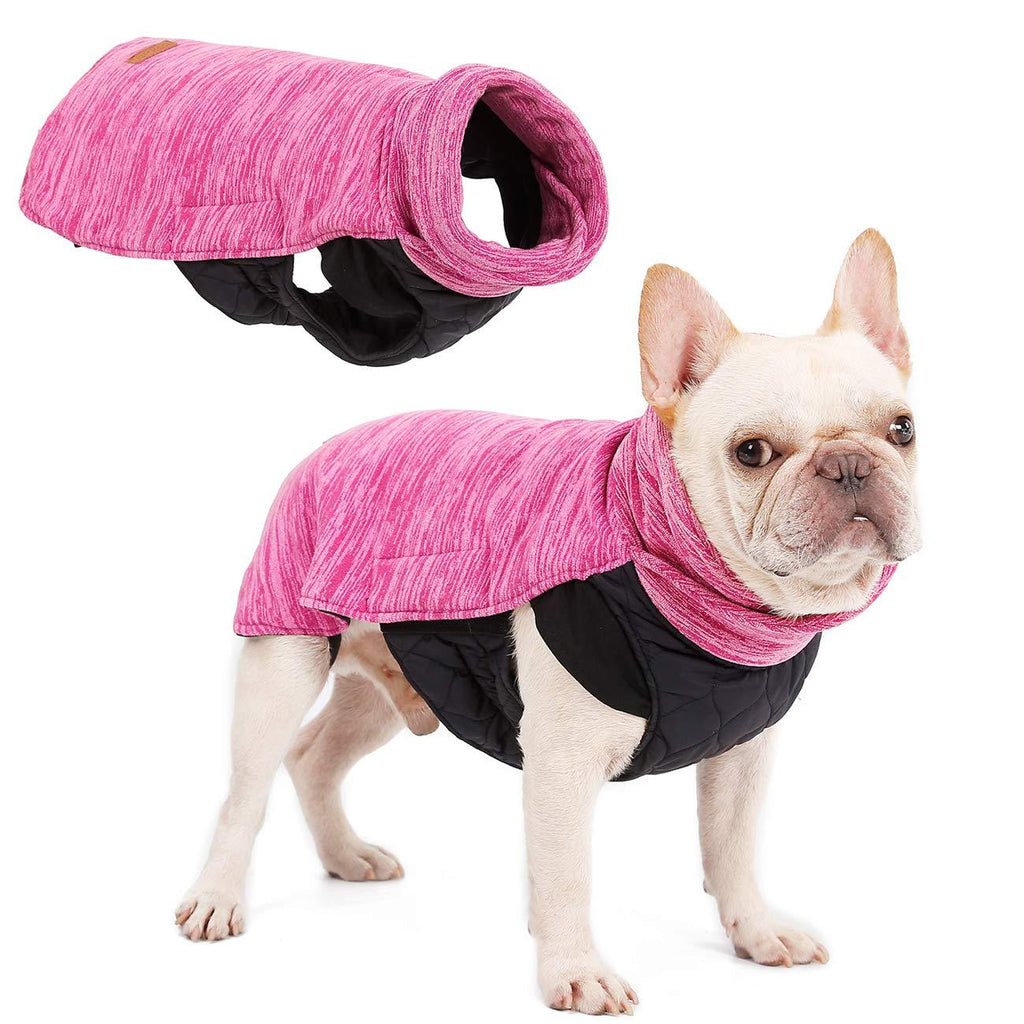 Rantow Reversible Dog Coat | Hair Free Pet Winter Vest | Loft Jacket for Small Medium Large Dogs | Windproof Snowsuit Cold Weather Pets Apparel - Available for Collar Harness D ring M Pink - PawsPlanet Australia