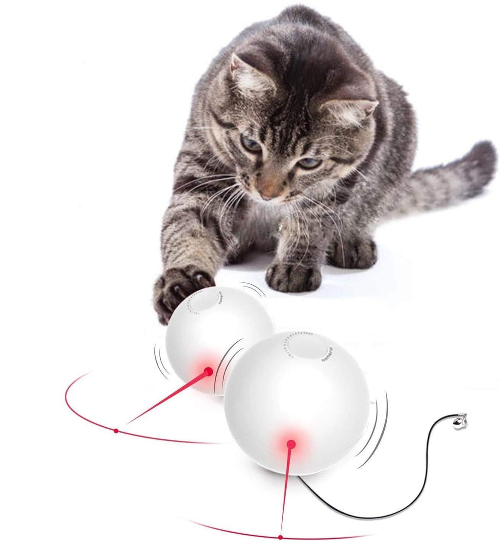 HAPPY HACHI Automatic Interactive Cat Toy Ball, Smart 360 Degree Self Rotating Cat Toy Ball, Build-in Spinning Led Light, Pet Entertainment and Exercise Chase Toy Ball (Two Operation Modes) - PawsPlanet Australia