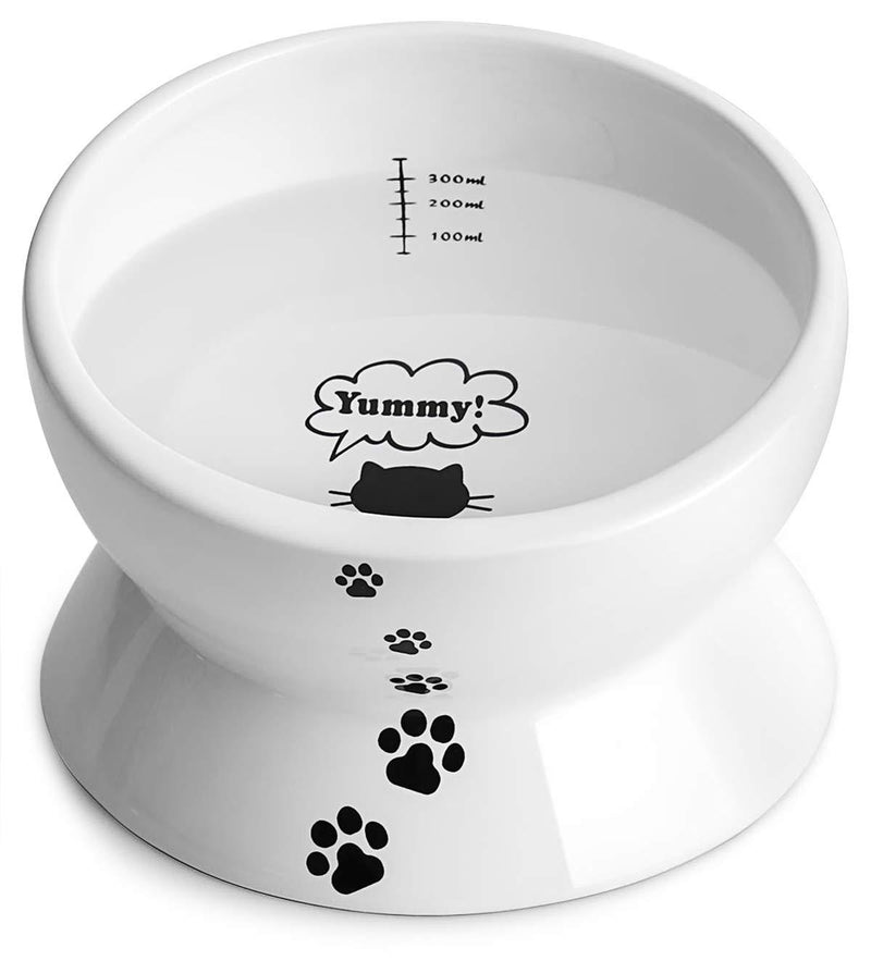 [Australia] - Y YHY Cat Bowl Elevated, Raised Cat Food Water Bowl, Tilted Cat Food Dish Ceramic, Anti Vomiting, No Spill Pet Water Bowl for Cats or Dogs,15 Ounces, Whisker Fatigue, Dishwasher Safe 