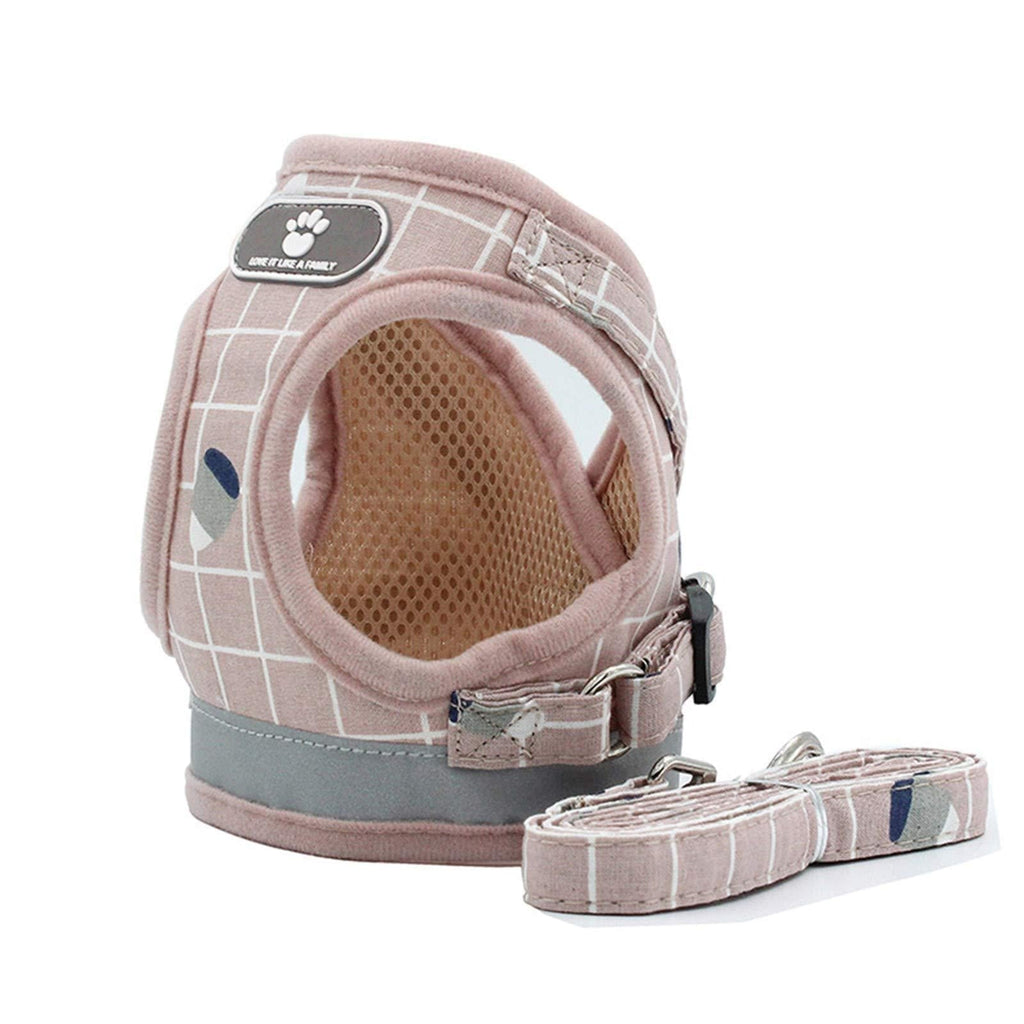 AIWOKE Small Dog Harness and Leash Set,No Pull Breathable Soft Mesh Reflective Harness & Leads Puppy Cat Harness for Small Medium Dogs Walking Running Training Vest Harnesses (M,Chest 15.7inch, Pink) M,Chest 15.7inch - PawsPlanet Australia
