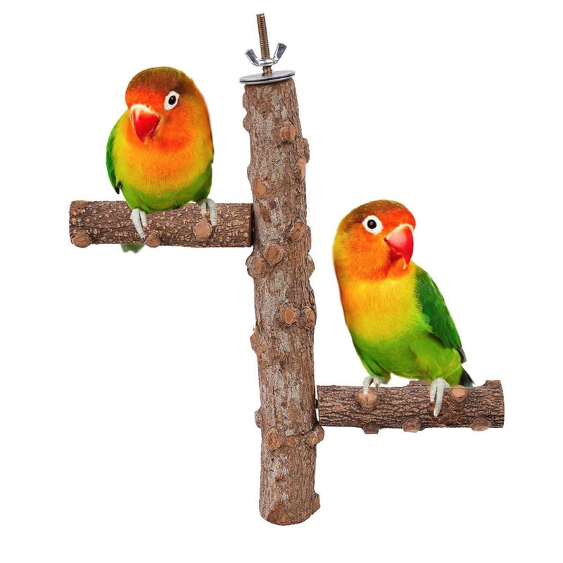 DEDC Natural Wood Bird Perch Set, Parrot Stand Wood Perches Paw Grinding Stick, Natural Wood Stand Platform Chew Toy for Finches, Canaries, Budgies and More Small Size Birds. - PawsPlanet Australia