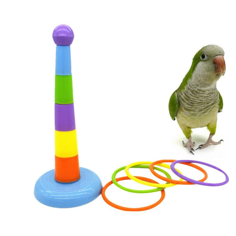 POPETPOP Parrot Educational Toys - Bird Training Toys Bird Ring Toy Intelligence Training Rings Toy for Small Medium Parakeet Cockatiel Conure Lovebird Finch Canary Budgie Random Color - PawsPlanet Australia