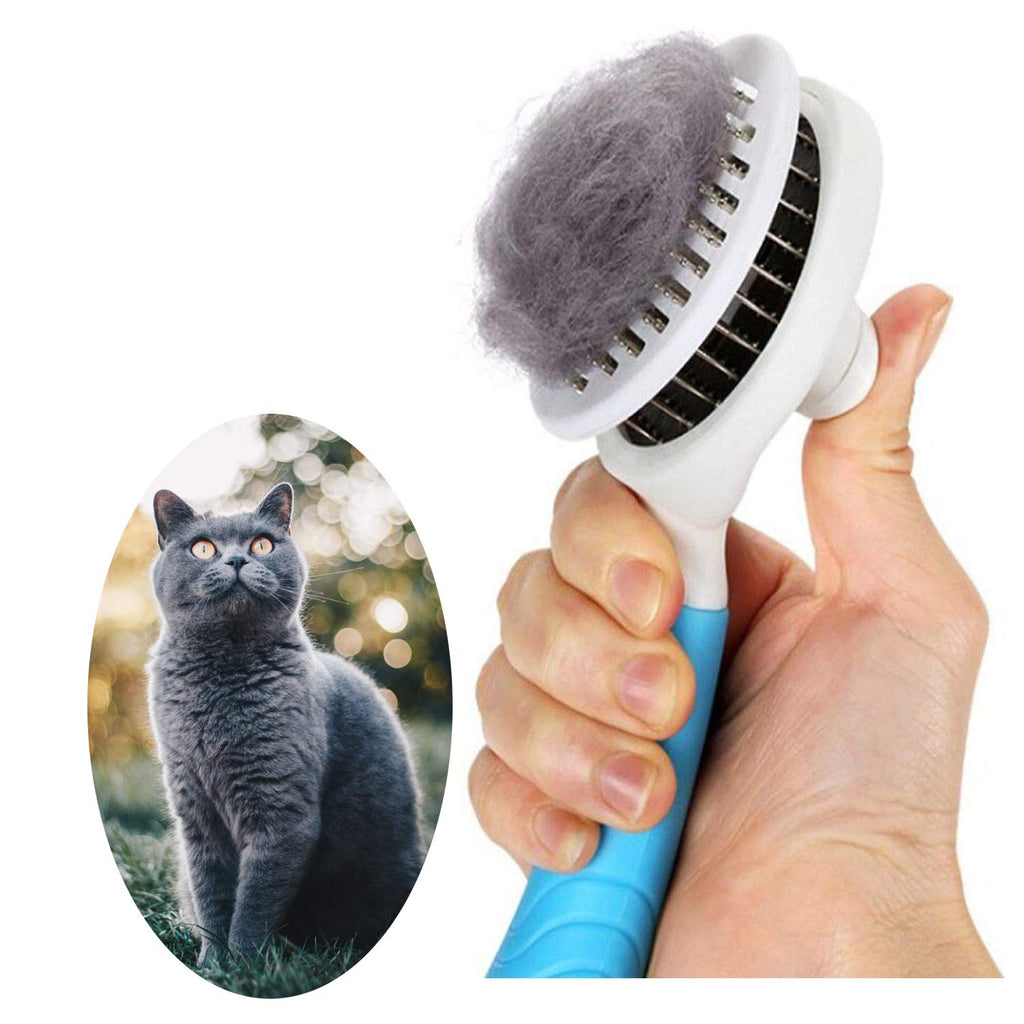 Cat Brush Self-Cleaning Slicker Brush Removes Undercoat Dog Brush Cat Brush Short to Long Hair Suitable Gentle Cat Brush Slicker Brush - PawsPlanet Australia