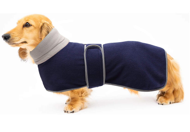 Geyecete Warm Thermal Quilted Dachshund Coat, Dog Winter Coat with Warm Fleece Lining, Outdoor Dog Apparel with Adjustable Bands for Small,Medium, Large Dog -Navy-S S Navy - PawsPlanet Australia