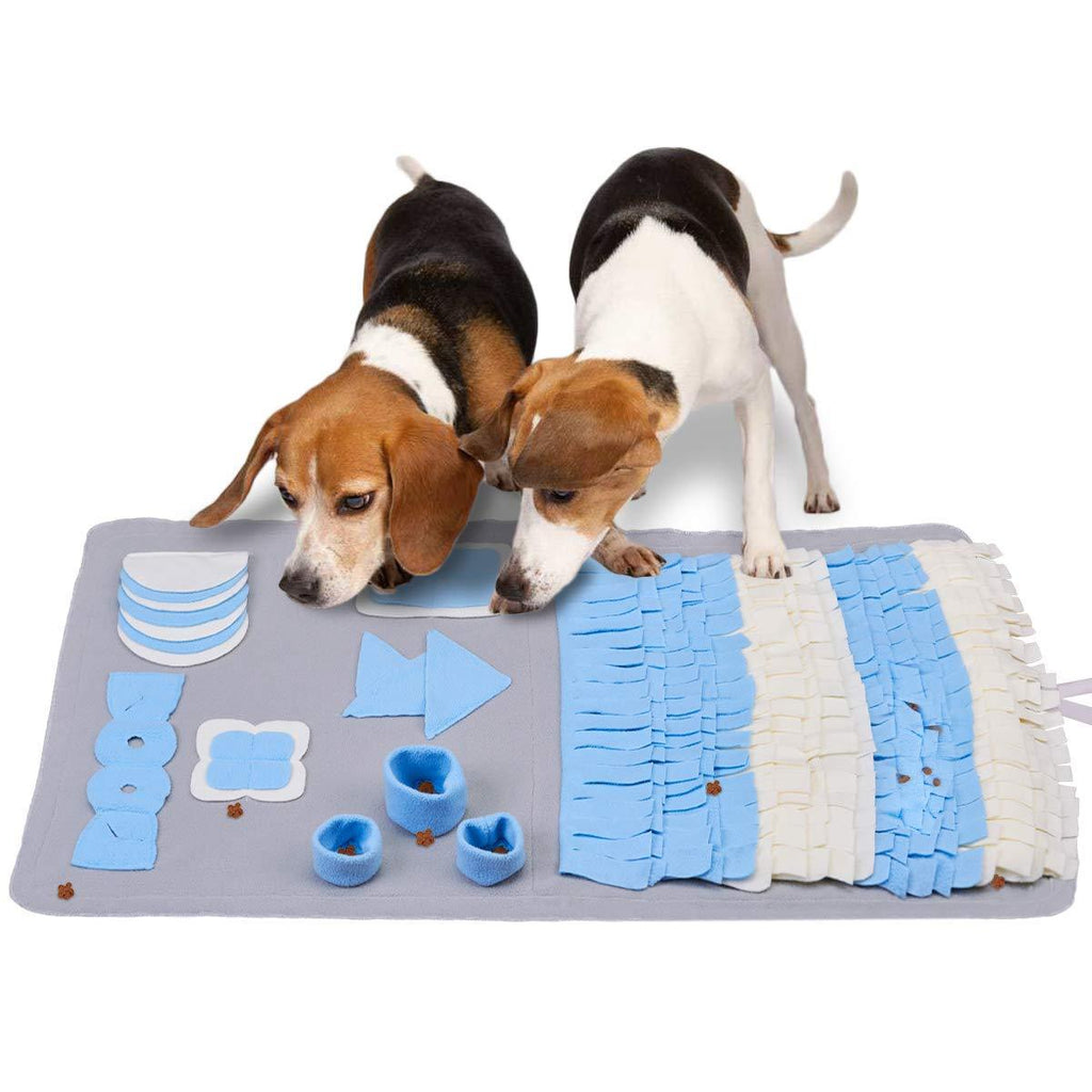 LIVACASA Snuffle Mat Foldable for Large Dogs Washable Pet Feeding Nosework Treats Mat Puzzle Training Toy For Dogs Large Medium Puppies Non Slip Sniffing Games Slow Feeding Bowl for Cats Blue - PawsPlanet Australia