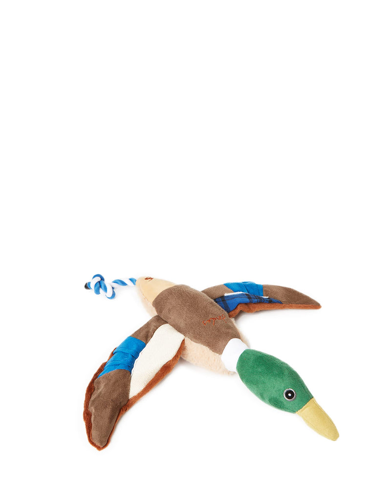 Rosewood Joules Soft Plush and Rope Squeaky Duck Interactive Training Dog Toy, 51 x 46 cm Blue One Size - PawsPlanet Australia
