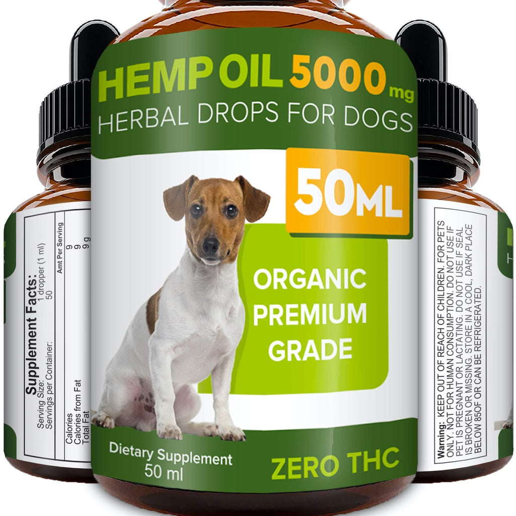 STRELLALAB Hemp Oil for Dogs - 50ml - 5000 MG Made in UK Hemp Extract - Pure Premium Grade - Omega-3, 6 50 ml (Pack of 1) - PawsPlanet Australia