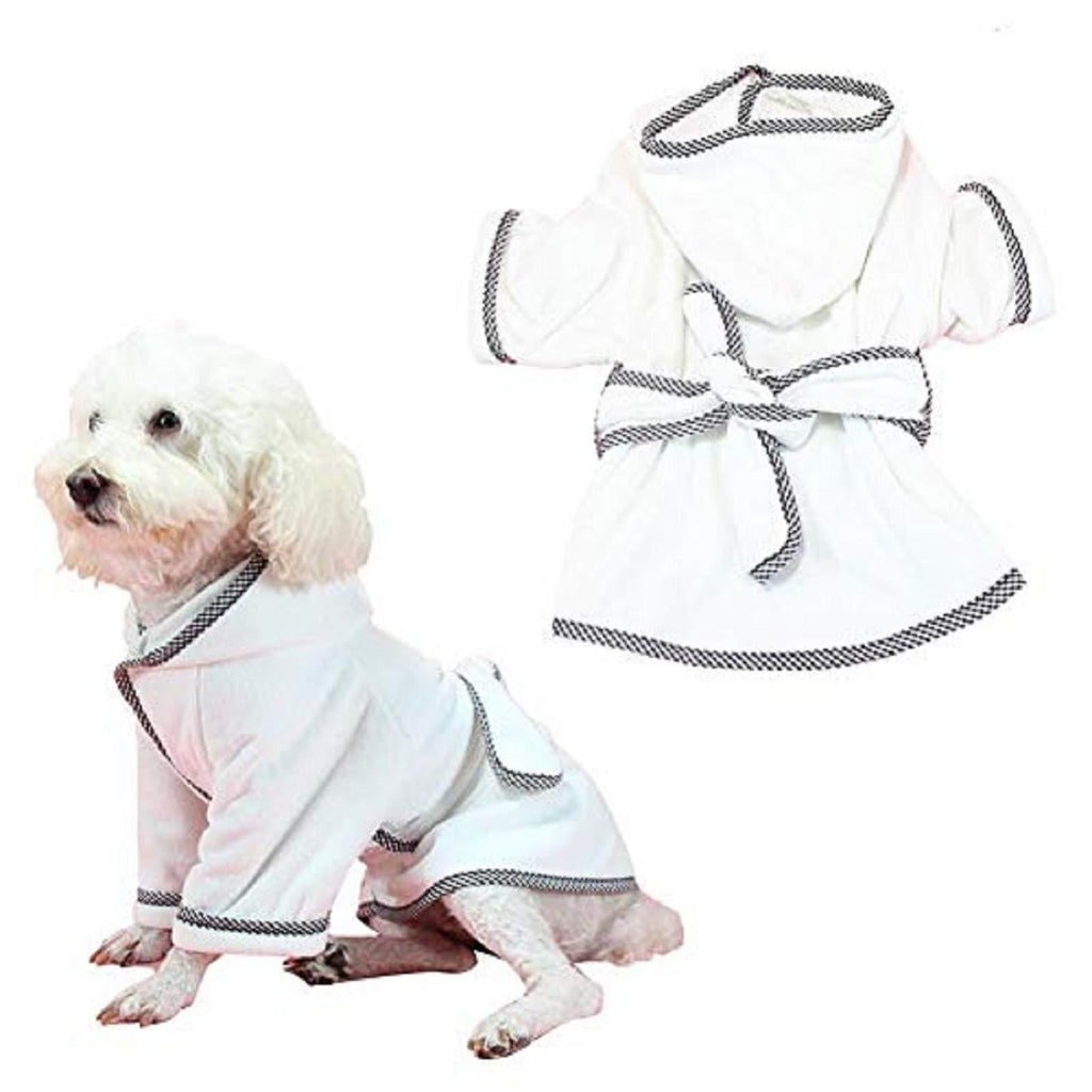 Easy-topbuy Pet Robe Dog Night Gown, Warm Pajamas Dog Dressing Gown With Adjustable Waistband Quick-drying Absorbent Bath Robe Pet Coat S/M/L/XL L - PawsPlanet Australia