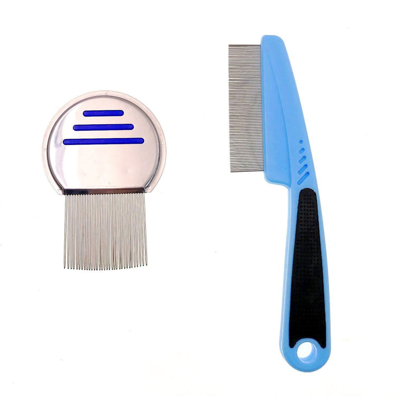 JZK 2 x Metal flea comb grooming comb for short hair dogs cats and long haired cats dogs - PawsPlanet Australia
