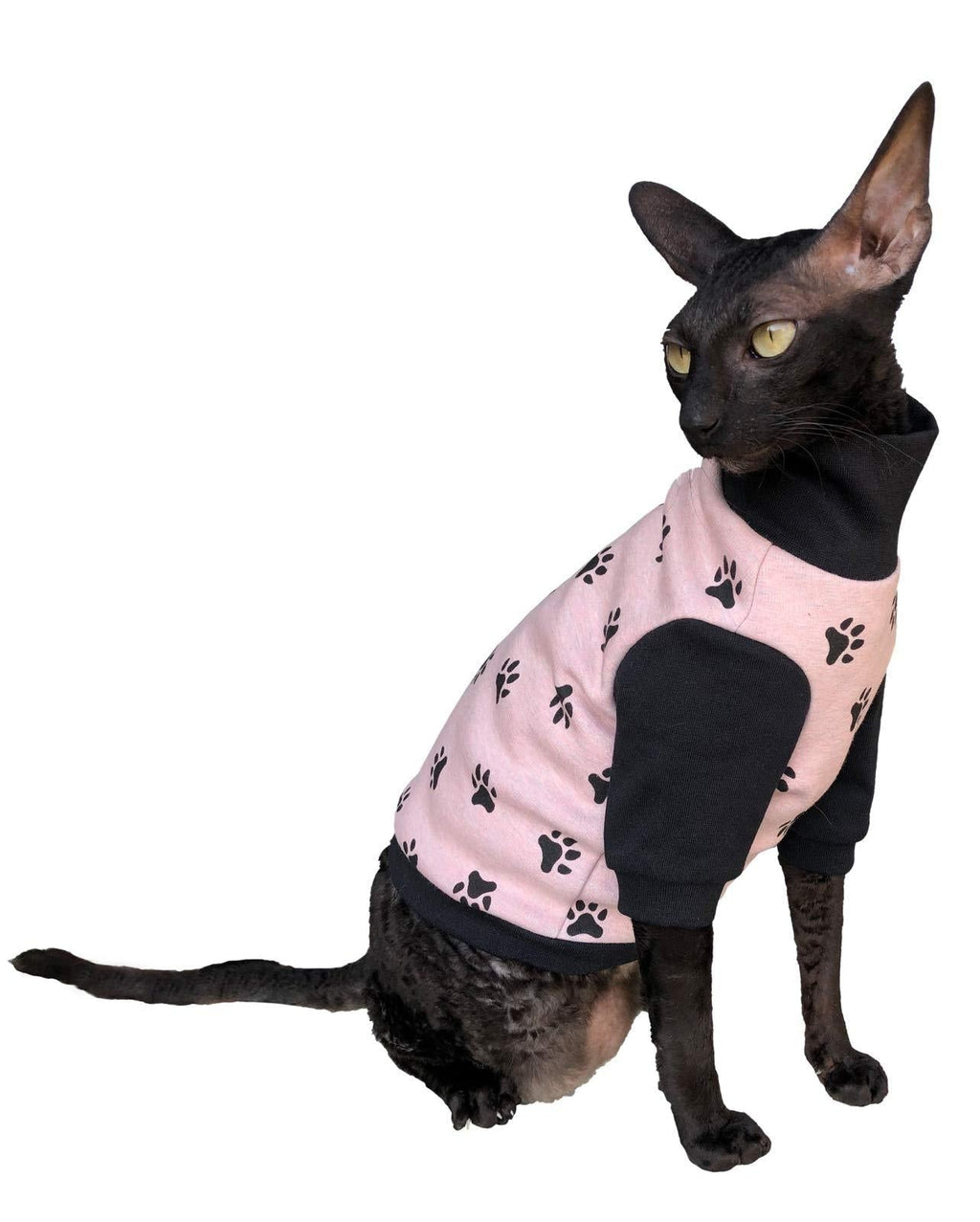 Kotomoda Sphynx Cat's winter sweater PINK HappyPaws Naked Cat Hairless Cat Clothes (L) L - PawsPlanet Australia