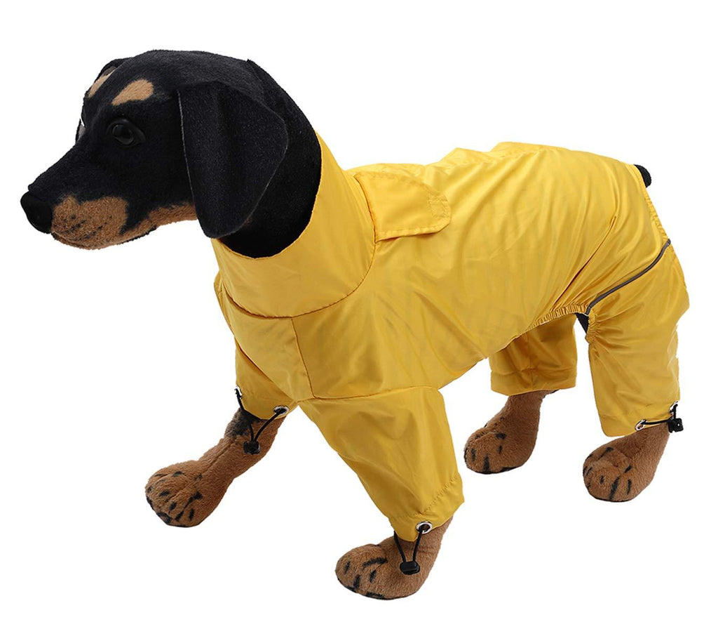 Geyecete Dog Zip Up Dog Raincoat, Rain/Water Resistant, Dog Raincoat Lightweight Pet Waterproof Jacket for Large Medium and Small Dogs Puppy Four Legs Poncho -Yellow-XL - PawsPlanet Australia
