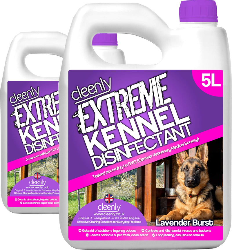 Cleenly Extreme Kennel Disinfectant, Deodoriser, and Cleaner (10L) - Lavender Fragrance - Kills Viruses and Bacteria - Tested According to the German Veterinary Medical Society - PawsPlanet Australia