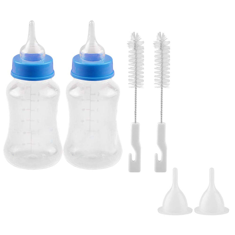 Amasawa 2 Pieces Puppy Kitten Feeding Bottle,Feeding Nursing Bottle Nipple Brush Kit For Dog Puppy Cat Kitten Pet 150 ml (Color Random) - PawsPlanet Australia