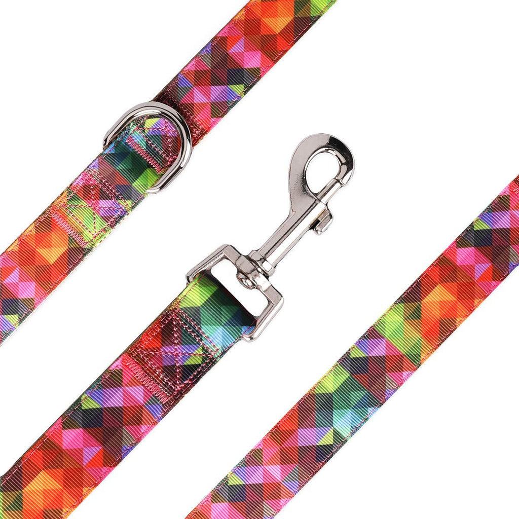 [Australia] - waaag Dog Leash Cat Leash, Abstract Geometric Diamond Kaleidoscope Dog Leash for Small, Medium and Large Dogs (Small) 5/8 in. x 5ft 