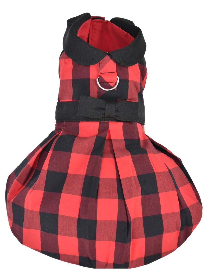 Parisian Pet Designer Buffalo Checkered Red Dog Dress Holiday Party S Buffalo Checkered Dress - PawsPlanet Australia