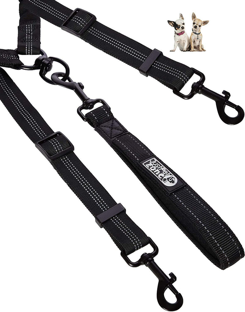 Double Dog Lead Splitter Dual Shock Absorbing Bungee Double Leash Coupler - Perfect Leads for Walking 2 Medium and Large Dogs on One Lead (Double Dog Lead + Handle) - PawsPlanet Australia