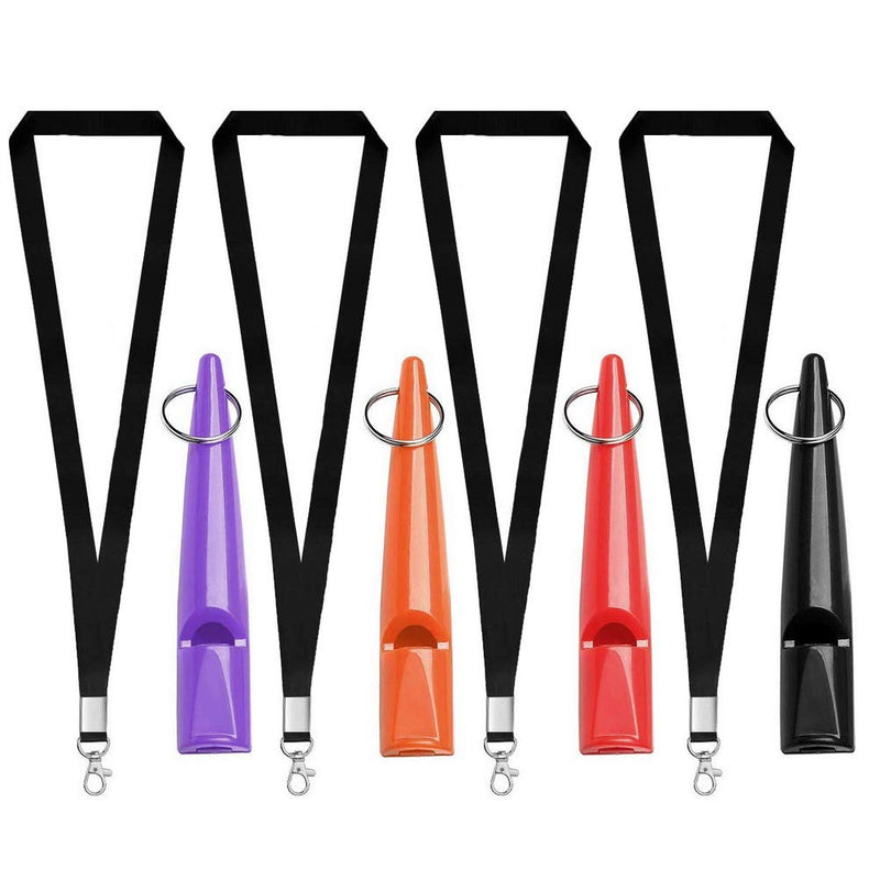 kuou 4 Pcs Professional Dog Whistles, Dog Training Whistle High Pitch Plastic Dog Whistles With Lanyard Keychain for Barking & Recall - PawsPlanet Australia