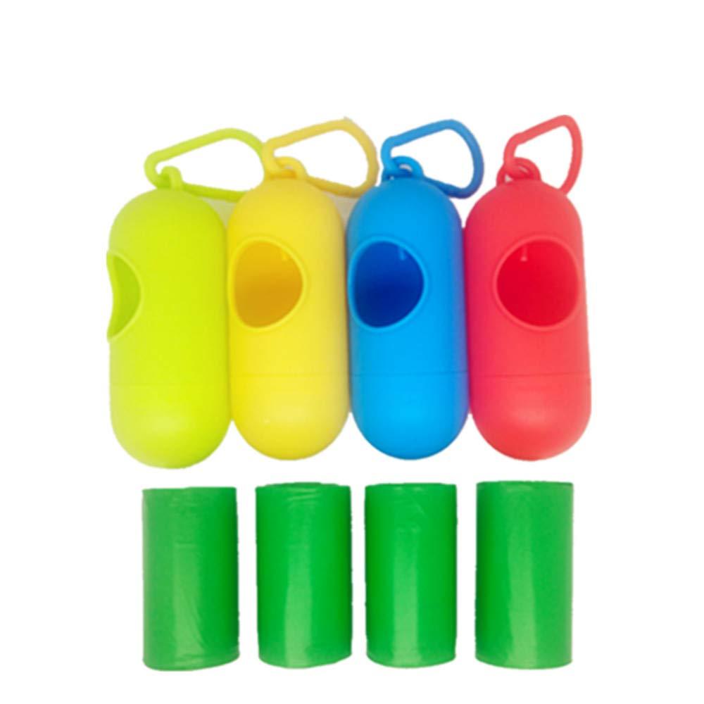 Mingjia 4 Colorful Poop Bag Dispenser and 4 Roll (60 Bags) Leak Proof Dog Poop Bags 100% Biodegradable & Compostable - PawsPlanet Australia