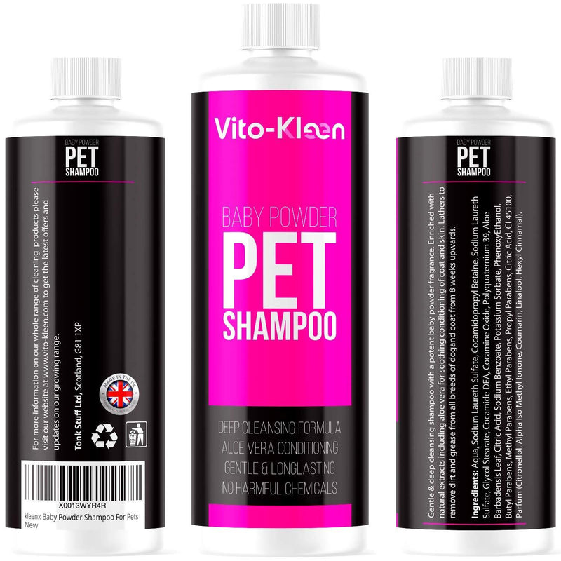 Baby Powder Dog Shampoo & Conditioner In One | 1 LITRE Professional Grooming | Conditioning & Aloe Extracts Prevent Dandruff | Extra Mild For Daily Use | For Smelly, Itchy, Dogs & Pets | UK Made - PawsPlanet Australia