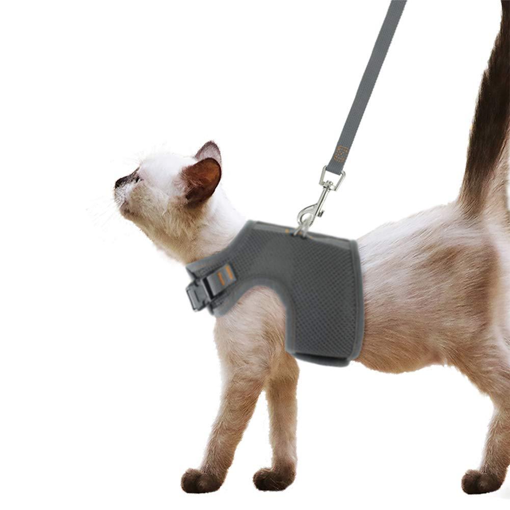 Angelikashalala Cat Harness with Lead Medium Adjustable Small Dog Harnesses Vest Soft and Breathable Mesh - PawsPlanet Australia