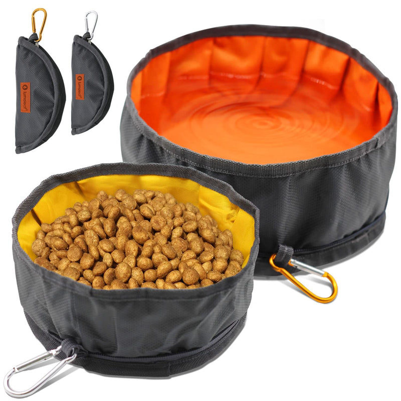 LumoLeaf Collapsible Dog Travel Bowls, Large Lightweight Foldable Bowl, Water and Food Bowls for Pets Dogs Cats with Zipper (2 Pack (2.5L+2L)) 2 Pack (2.5L+2L) - PawsPlanet Australia