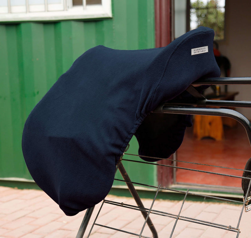Harrison Howard Essential Fleece Horse Saddle Cover for Drassage Horse Saddle-Navy Navy - PawsPlanet Australia