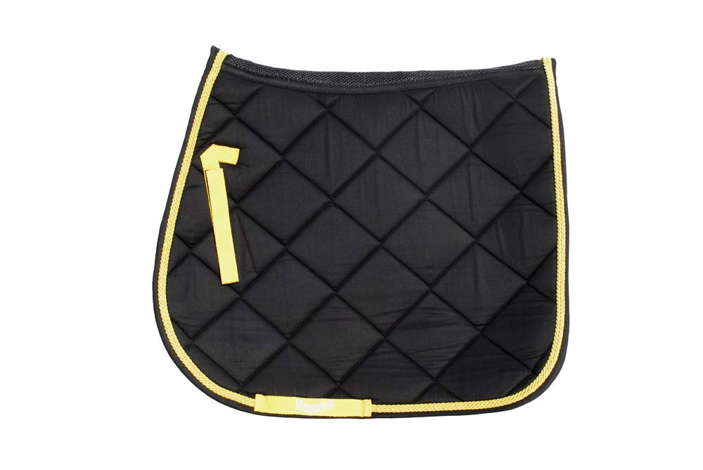 Rhinegold Carnival Ventilated Saddle Pad Black Cob - PawsPlanet Australia