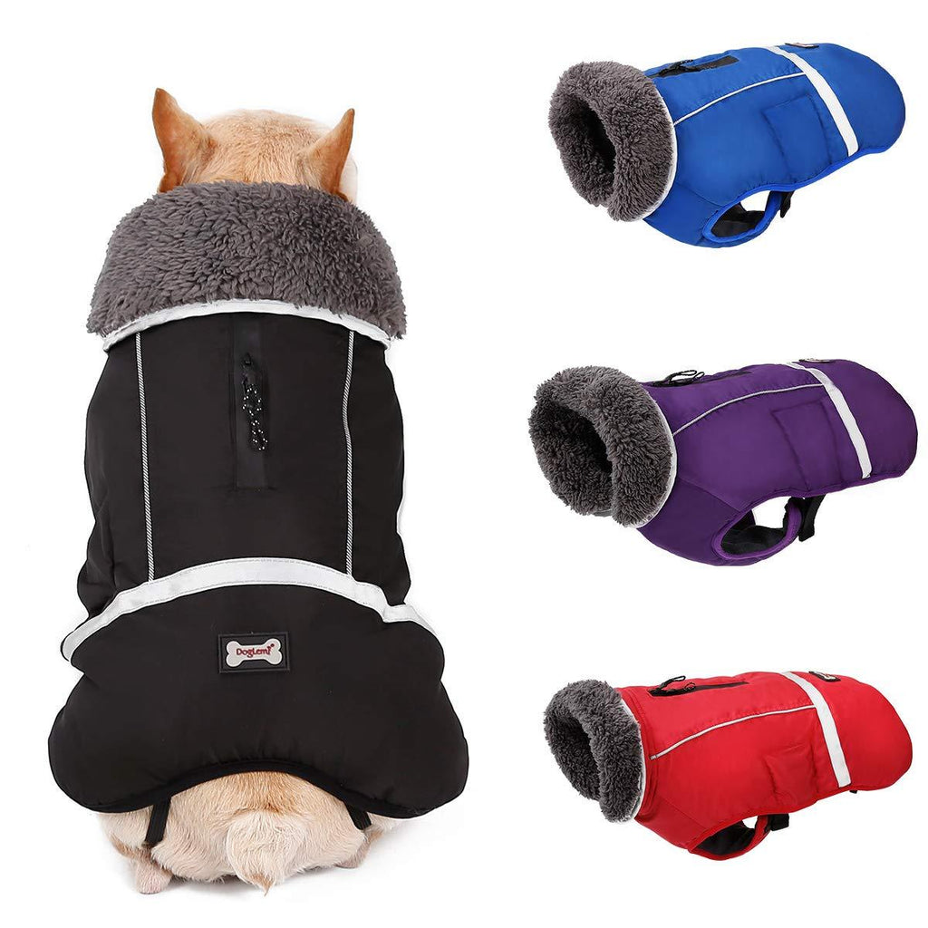 Komate Waterproof Dog Jacket Coat Winter Puppy Warm Jacket Vest Safty Reflective for Small Medium Large Dogs Windproof Suit Cold Weather Clothes (S (Chest 30 to 50cm), Black) S (Chest 30 to 50cm) - PawsPlanet Australia