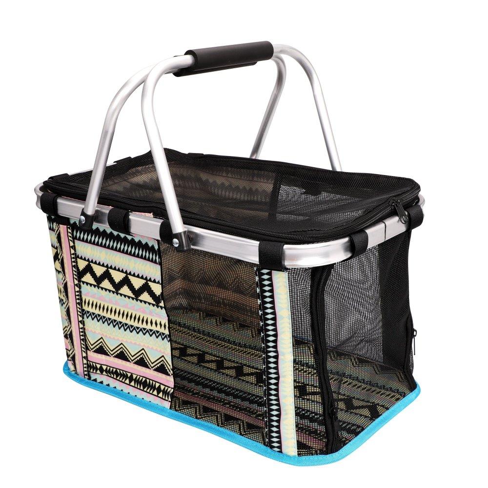 Pet Dog Cat Carrier Basket Foldable Puppy Handbag Portable Pet Travel Tote Bag Cage Kennel Box Soft Sided Bag Breathable Mesh Airline Approved for Dog Cat Puppy Kitten Chihuahua Teddy Small Animals Black - PawsPlanet Australia