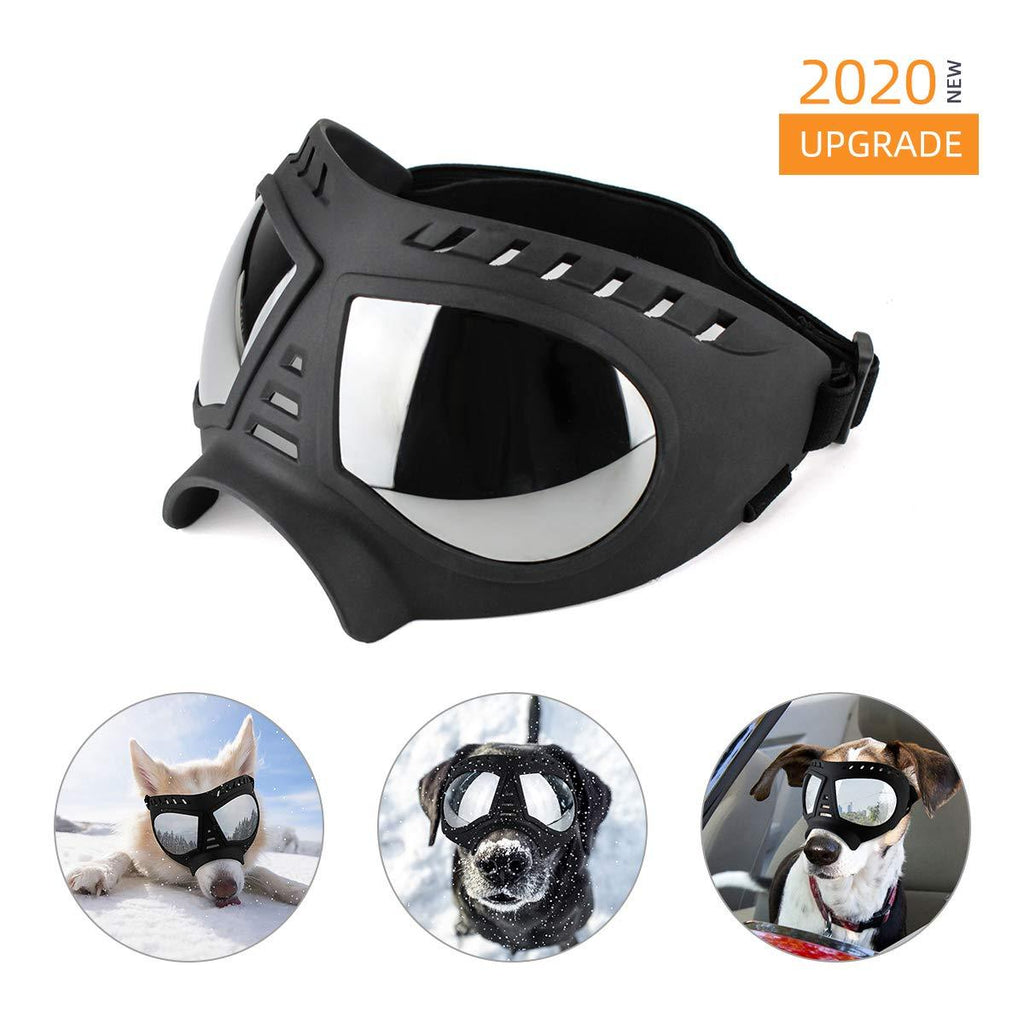 [Australia] - Namsan Dog Goggles - Large Breed Dog Sunglasses Windproof Snowproof Pet Goggles, Soft Frame, Elastic Adjustable Straps Black 