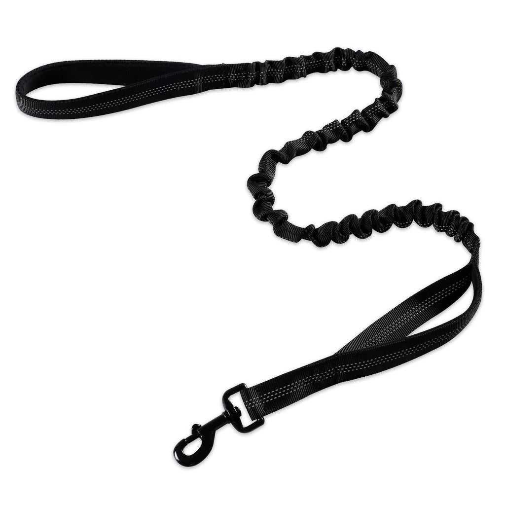 rabbitgoo Tactical Bungee Dog Leash, Elastic Leads Rope with 2 Padded Traffic Control Handles for Military Dog Training and Night Walking, Quick Lock & Release, Safety & Comfort Length: 95cm -125cm for Small Medium Dogs Black - PawsPlanet Australia