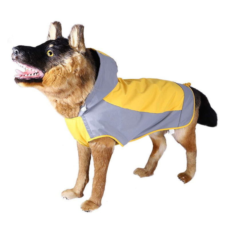CENGYIUK Dog Raincoat with Hood & Collar Hole & Safe Reflective Strips, Rain/Water Resistant - Size S to XXL Available - Stylish Premium Dog Raincoats (M(Chest:60-72cm，Back:50cm，Neck:38-44cm)) - PawsPlanet Australia