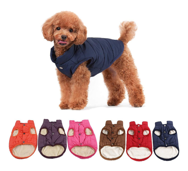 Komate Dog Winter Fleece Jacket Cozy Warm Soft Coat for Cold Snow Weather Outdoor Windproof Cloth for Puppy Medium Dog Pets (S (Chest Size 41cm), Blue) S (Chest Size 41cm) - PawsPlanet Australia