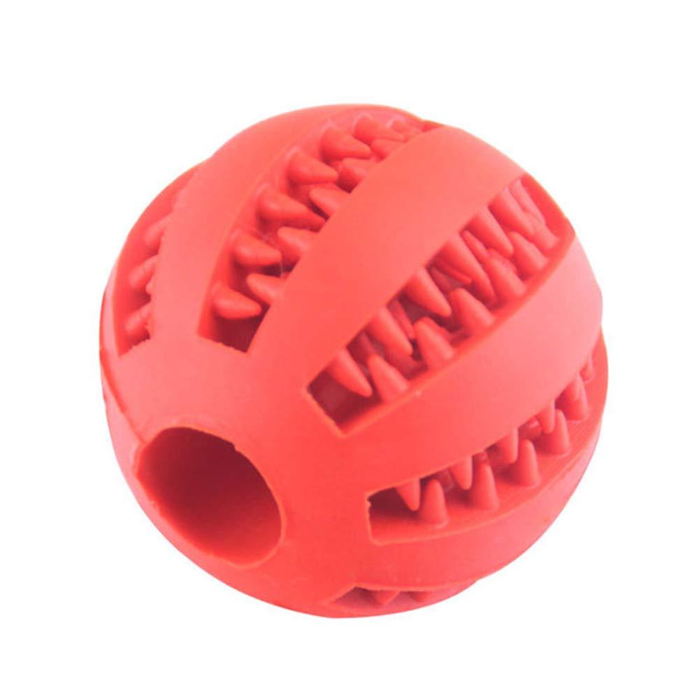 dingdang Interactive Dog Cat Pet Molar Treat Toy Ball for Tooth Cleaning,Bite Resistant Rubber Chew Ball IQ Training Ball Puzzle Toys for Pet Dogs Puppy Cat (5 cm, Red) 5 cm - PawsPlanet Australia