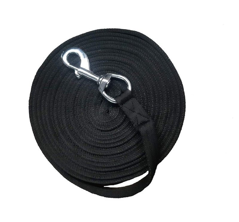 Avon EQUINE HORSE LUNGING REINS SOFT NYLON TRAINING AID LUNG LINE LUNGING ROPE IN VARIOUS SIZE & COLOR (BLACK, 8.00 MTR) - PawsPlanet Australia